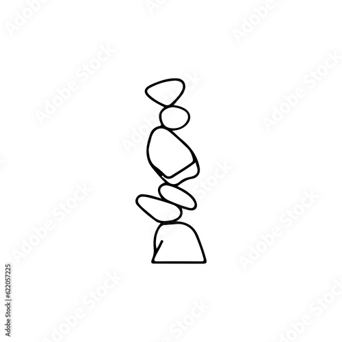 vector illustration of pile of stones