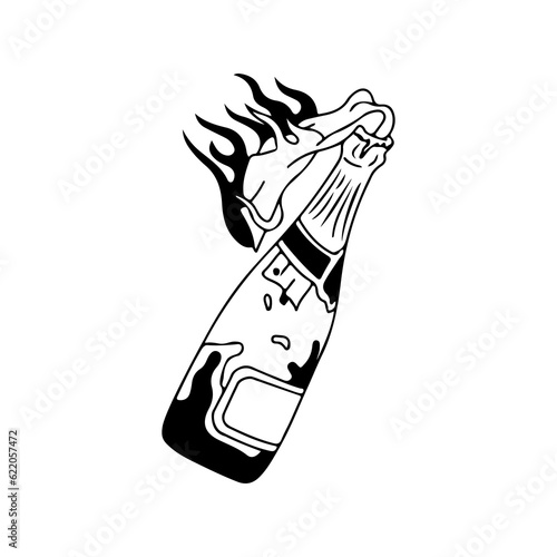 vector illustration of a Molotov cocktail