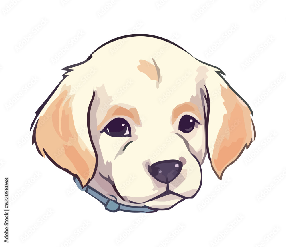 Cute puppy sitting, looking cheerful and loyal Cute puppy sitting, looking cheerful and loyal