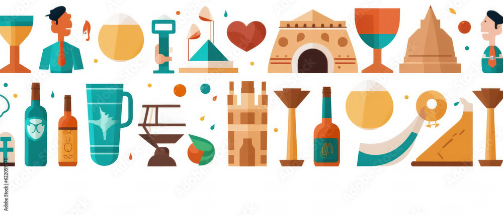 Egypt Famous Landmarks Skyline Silhouette Style, Colorful, Cityscape, Travel and Tourist Attraction - Generative AI Egypt Famous Landmarks Skyline Silhouette Style, Colorful, Cityscape, Travel and Tourist Attraction - Generative AI