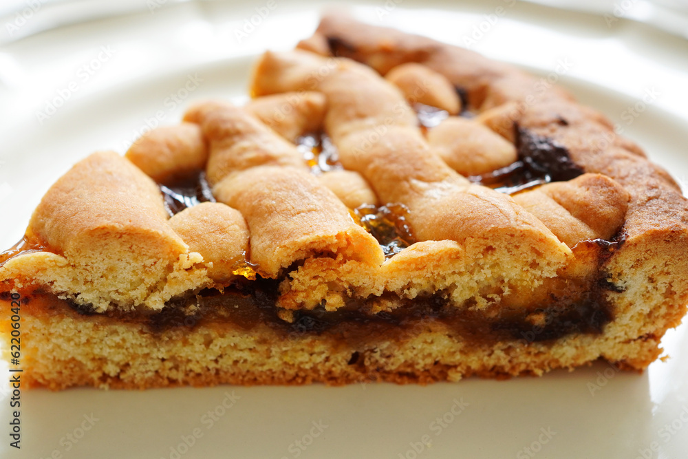 Piece of Crostata, Italian jam tart
Piece of Crostata, Italian jam tart