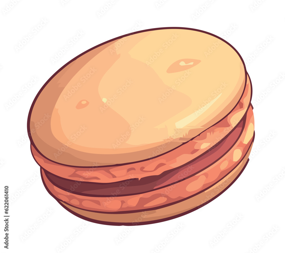 Sweet macaroon stack on yellow background design Sweet macaroon stack on yellow background design