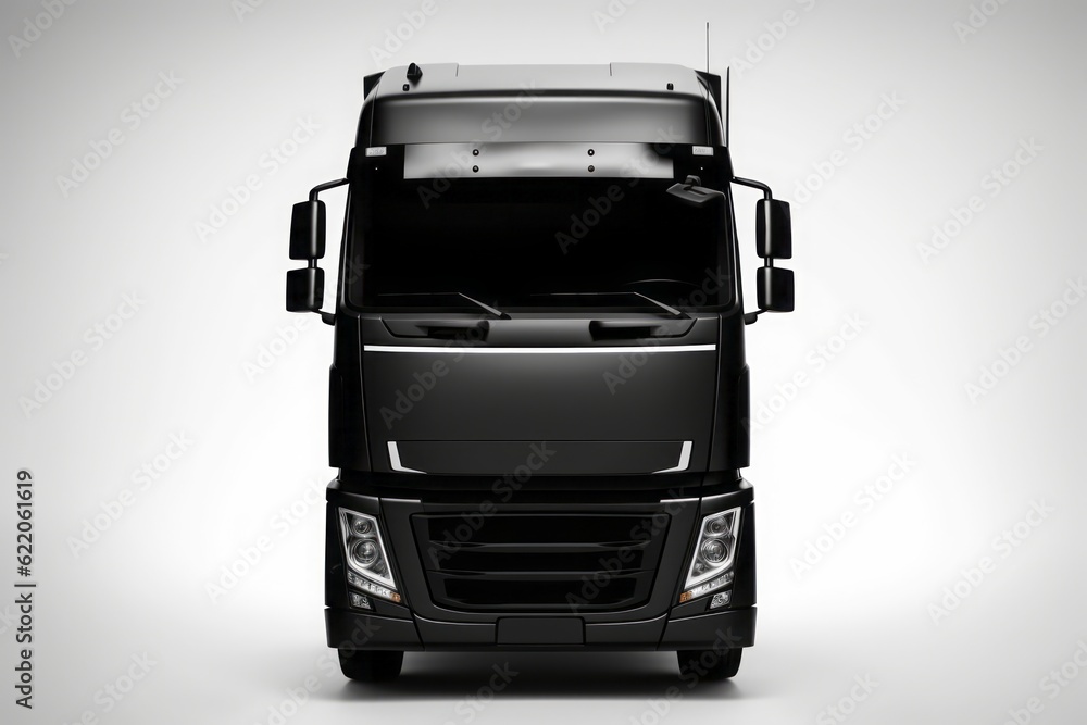 truck on the road, Black Symbol of a Modern Truck on a White Background truck on the road, Black Symbol of a Modern Truck on a White Background