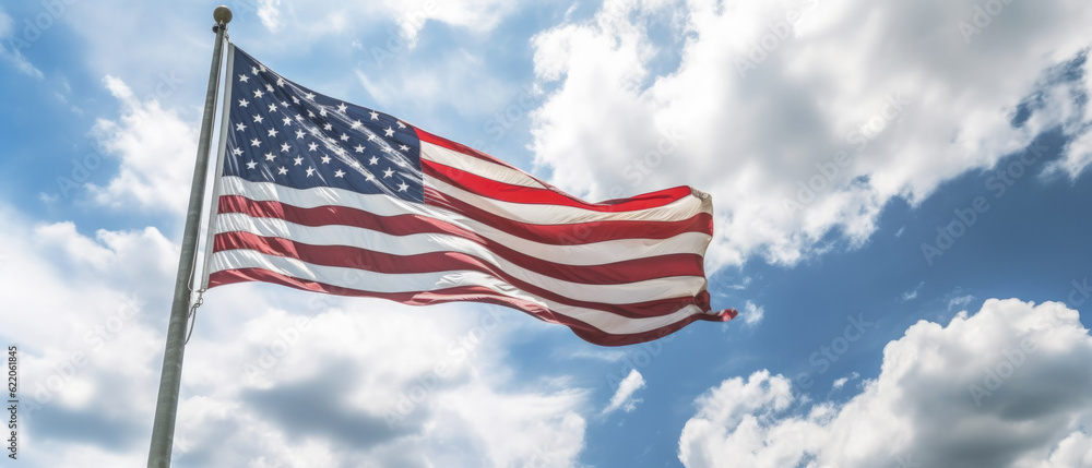 Waving flag of United States - Generative AI Waving flag of United States - Generative AI