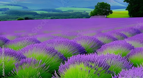 Lavender fields in full bloom | AI