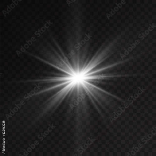 Glow light effect. Star burst with sparkles