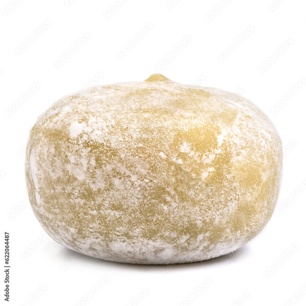 Green Tea Matcha Mochi Ice Cream on a White Background Green Tea Matcha Mochi Ice Cream on a White Background