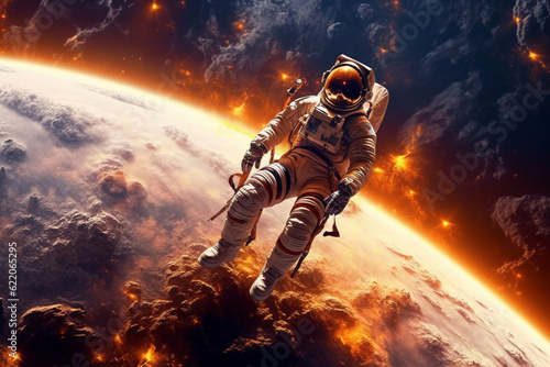 Astronaut in the outer space over the planet Earth © MUS_GRAPHIC