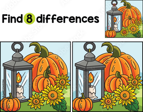 Thanksgiving Lamp Candle Find The Differences