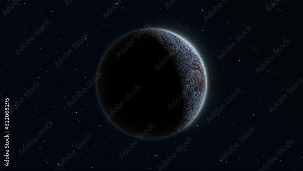 Abstract looped spinning planet stone round sphere in space against the background of stars, video 4k, 60 fps Abstract looped spinning planet stone round sphere in space against the background of stars, video 4k, 60 fps