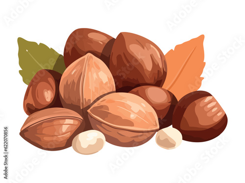 Nutty autumn snack hazelnut, almond and walnut