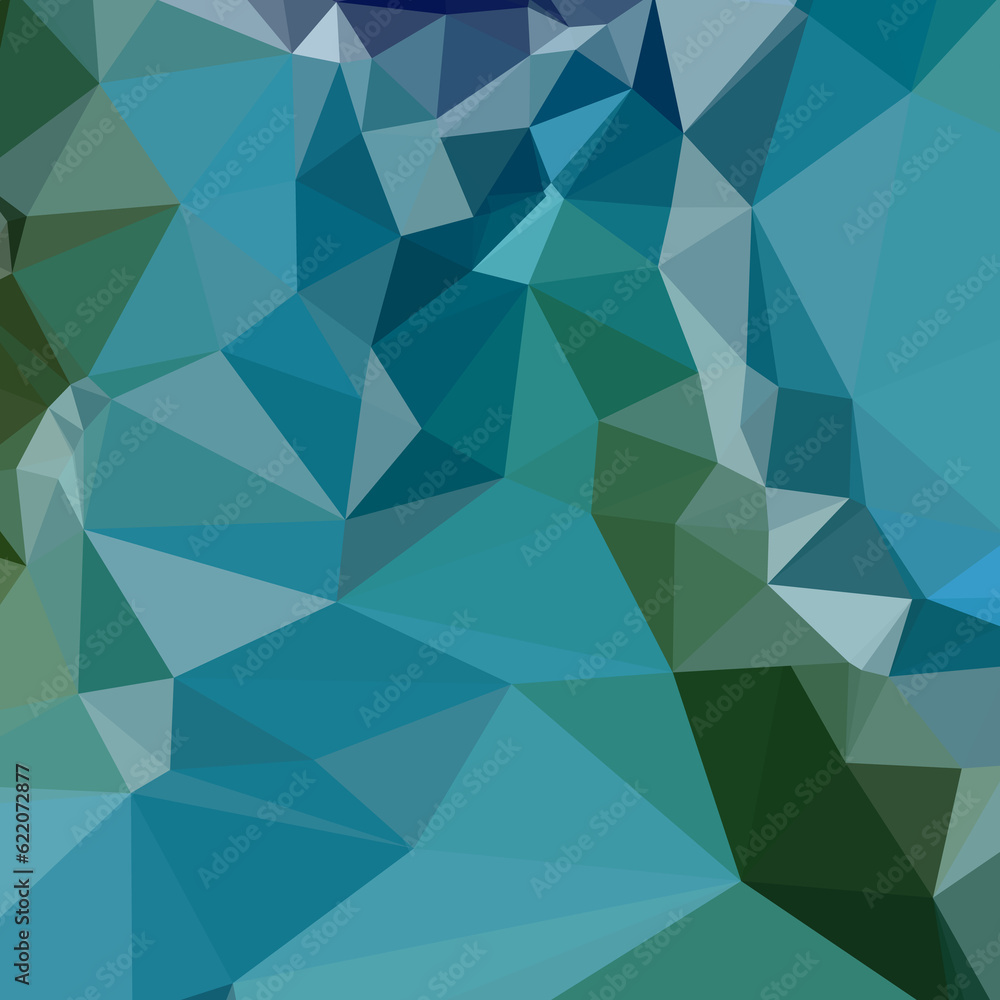 Fototapeta premium Low polygon style illustration of a bright turquoise blue abstract geometric background.