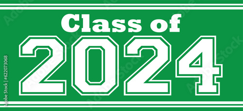 Class of 2024 Banner with Green Background