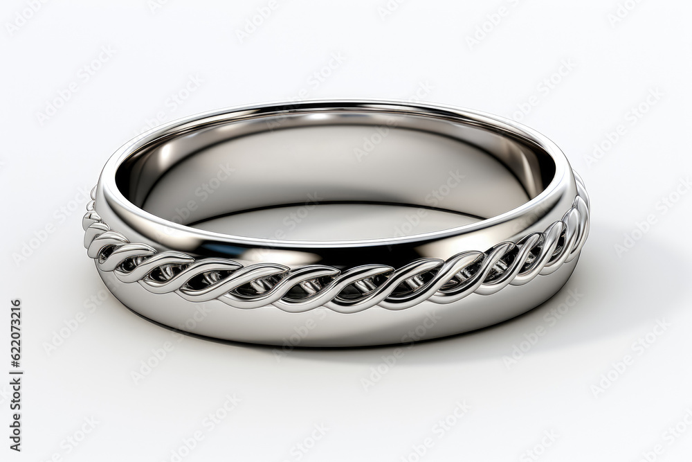 A mockup of a simple silver ring is presented, allowing for easy display and presentation of jewelry designs. Generative Ai. A mockup of a simple silver ring is presented, allowing for easy display and presentation of jewelry designs. Generative Ai.