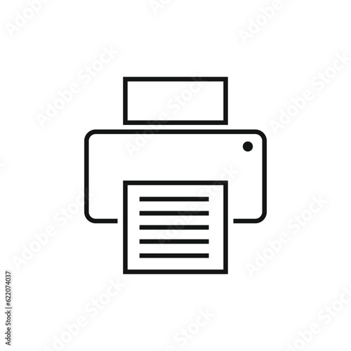 printer line icon on white background