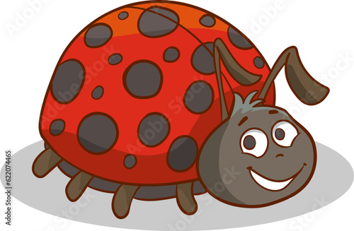 Cartoon Illustration of Cute Ladybug Animal Mascot Character