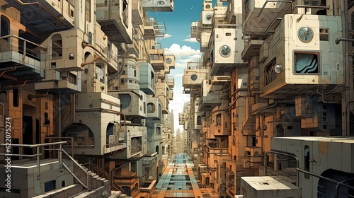 Street country. AI generated art illustration. © Дима Пучков