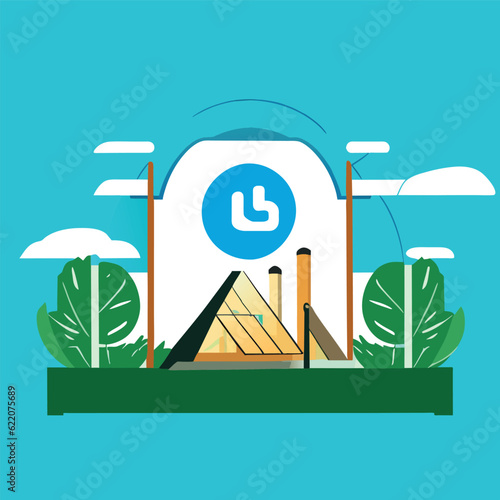 linkedin cover design of an energy brand, vector illustration flat