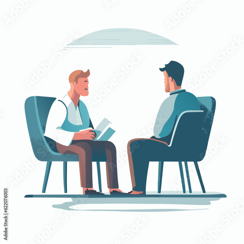 counseling depression on white background, vector illustration flat