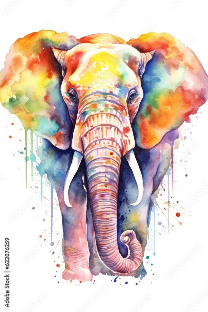 Obraz premium color elephant front illustration