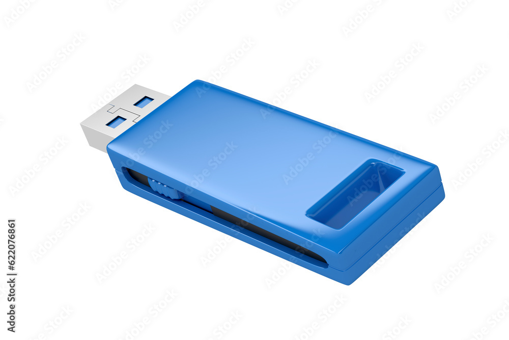 Slide usb flash stick isolated on white background Slide usb flash stick isolated on white background