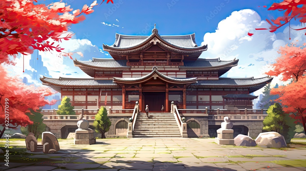 Fototapeta premium Temple of heaven. AI generated art illustration.