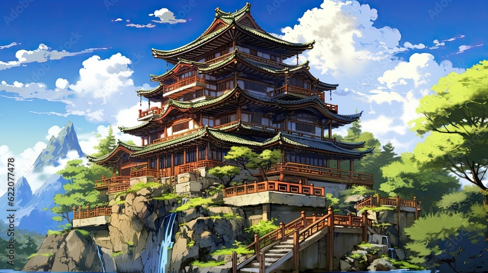 Temple of heaven. AI generated art illustration. Temple of heaven. AI generated art illustration.