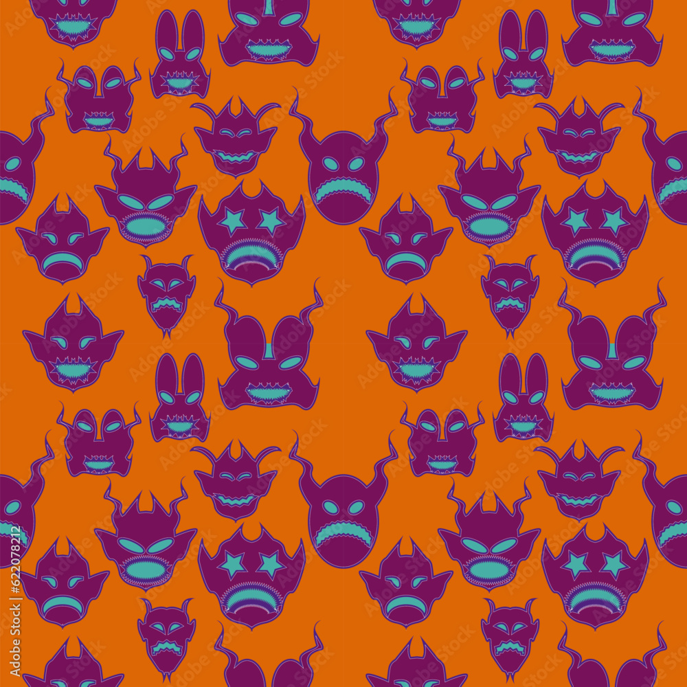 Fototapeta premium Pattern with flowers, figures, symmetrical vector illustration