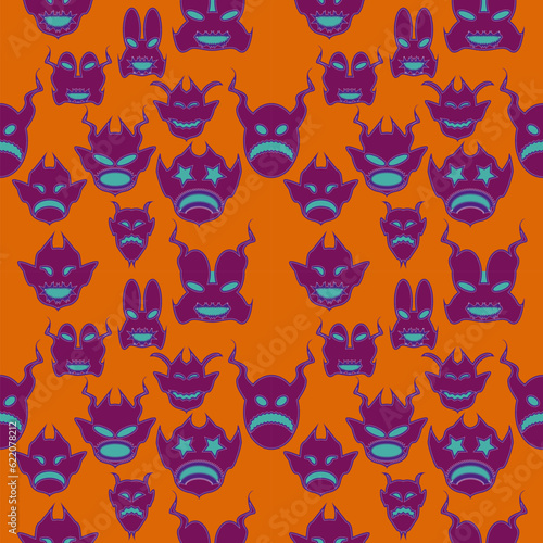 Pattern with flowers, figures, symmetrical vector illustration
