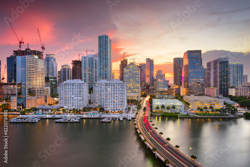 Miami  Florida  USA downtown Skyline.
