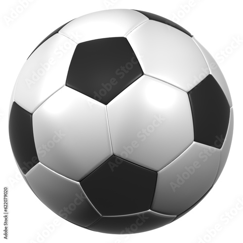 soccer ball on white background 3D illustration