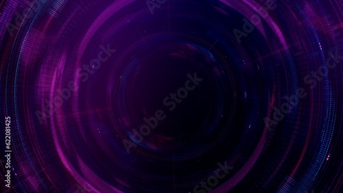 Futuristic Purple and Blue Artificial Intelligence Dashboard Design Background. Concept 3D illustration for abstract geometric dark cyber HUD backplates or digital festival event and vj backdrop.