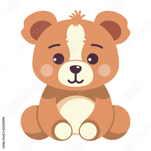 Cute vector illustration of small animal sitting happily