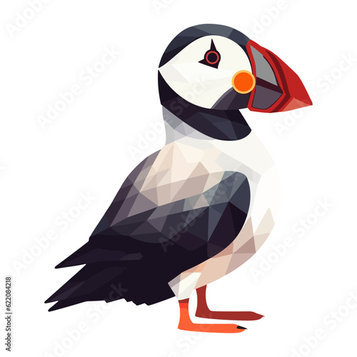 cartoon cute puffin bird icon