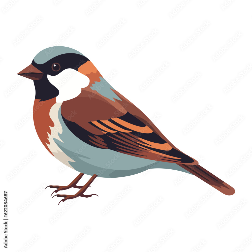 Small cute sparrow perching icon style Small cute sparrow perching icon style