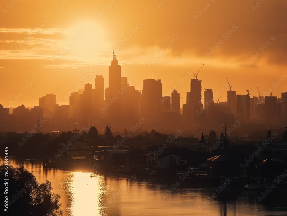 Telephoto Sunset Cityscape