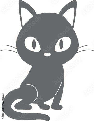 まったりする黒猫のベクターイラスト