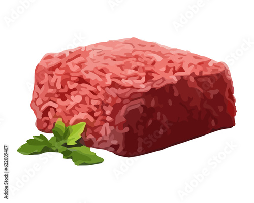 Freshly mincemeat with herb seasoning