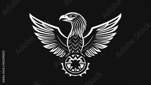 Black and white logo of eagle. Bird logo. Generative AI