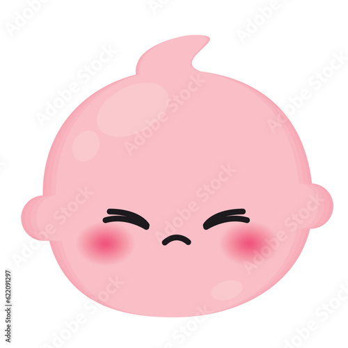 Isolated colored cute annoyed baby emoji icon Vector