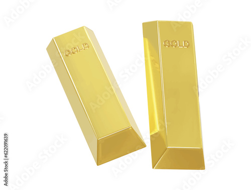 Gold bar icon 3d illustration vector