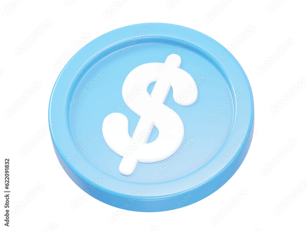 Obraz premium Dollar icon illustration render transparent vector