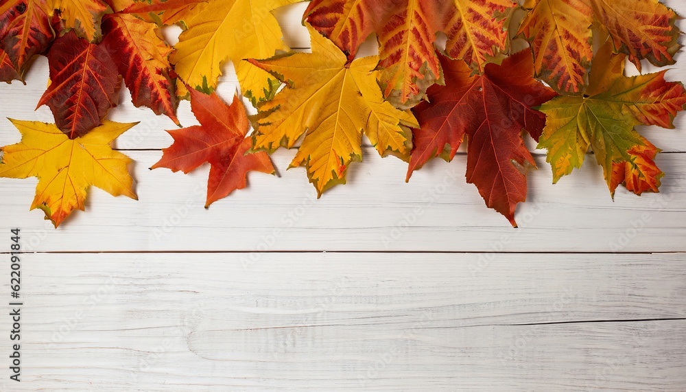 Autumn background, autumn leaves on a wooden background, Generative AI Autumn background, autumn leaves on a wooden background, Generative AI