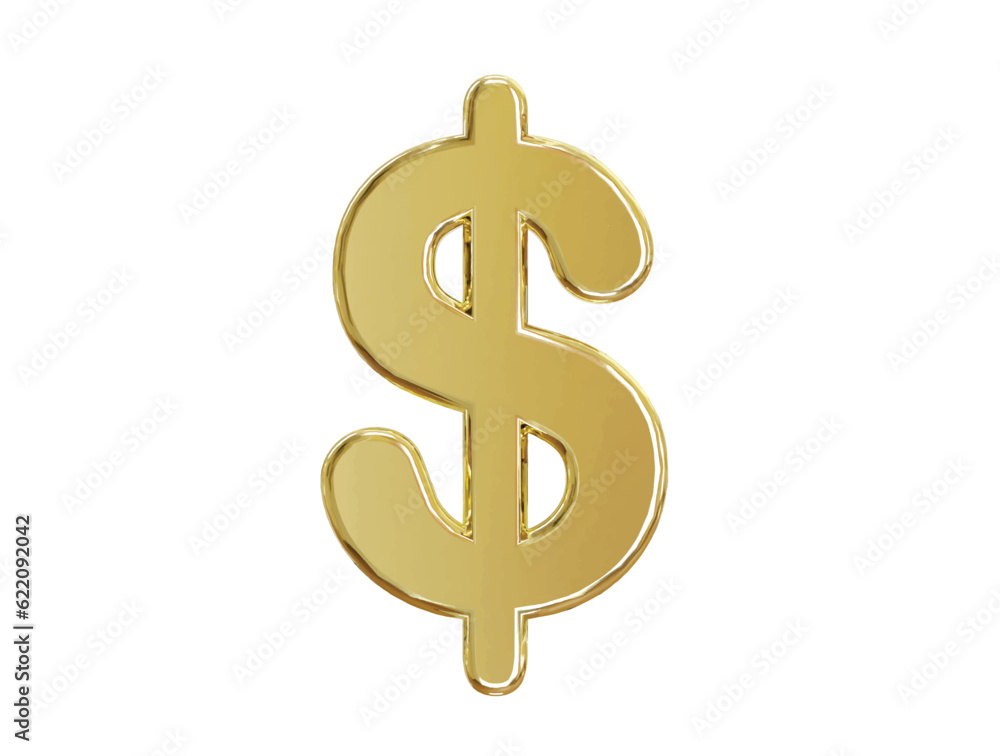 Dollar icon illustration render transparent vector Dollar icon illustration render transparent vector
