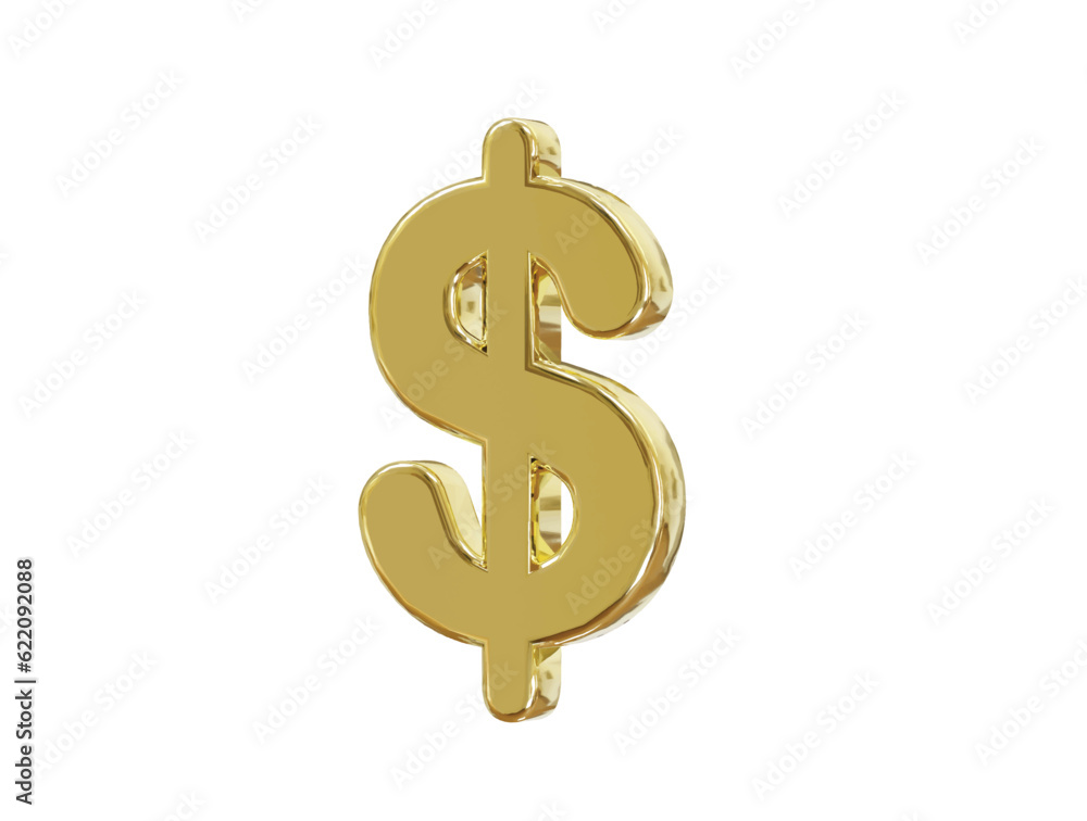 Dollar icon illustration render transparent vector Dollar icon illustration render transparent vector
