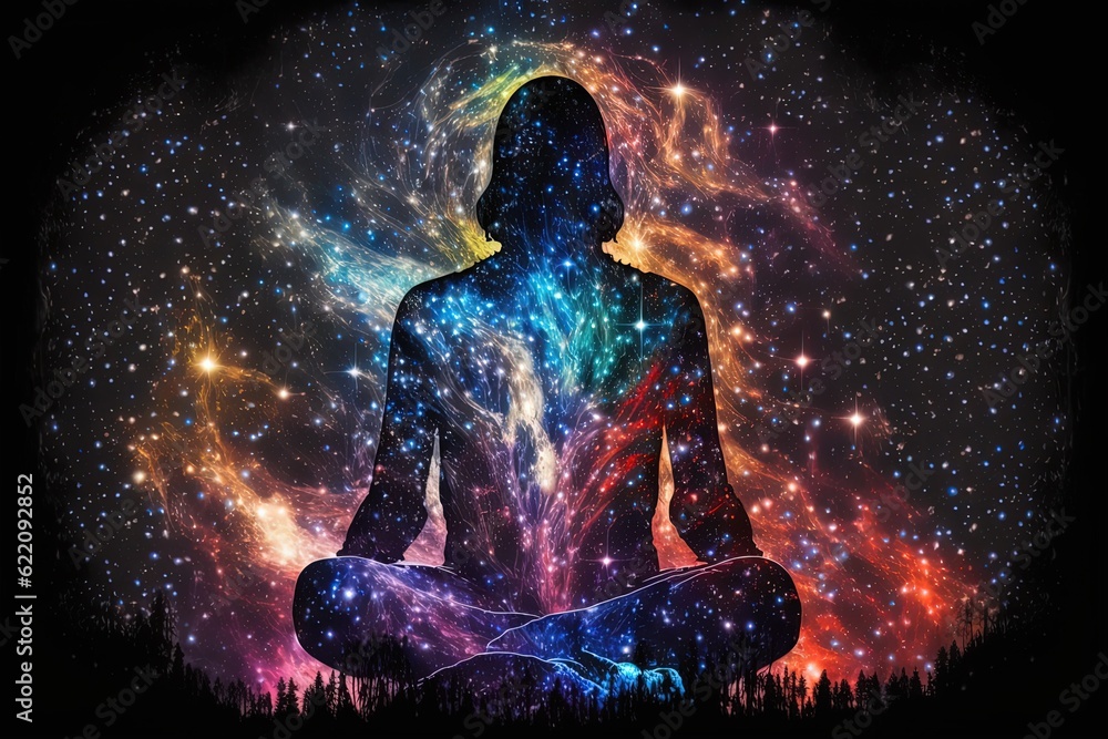 Silhouette of human with space. In style of vector illustration. Generative AI Silhouette of human with space. In style of vector illustration. Generative AI