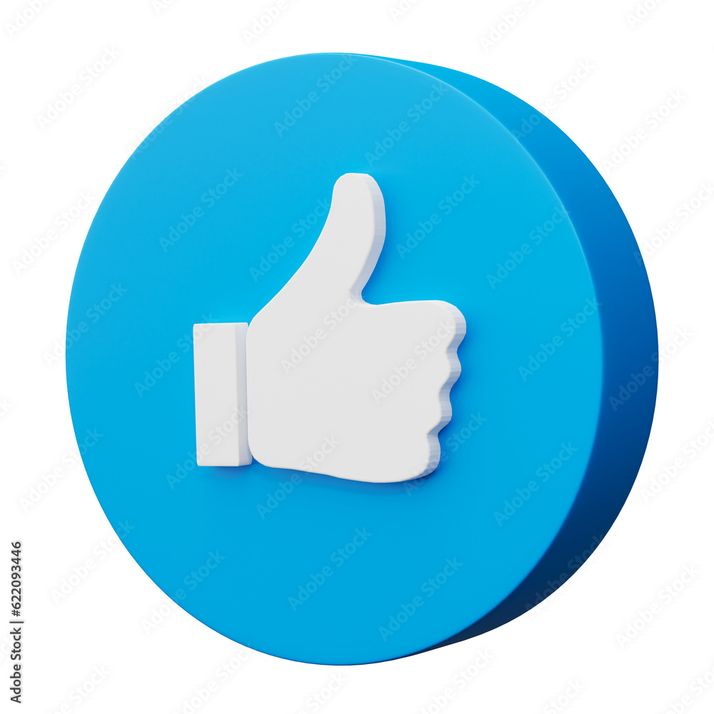 Thumb up, Like icon. Social media sign, technology design banner on transparent background. 3D render illustration. Thumb up, Like icon. Social media sign, technology design banner on transparent background. 3D render illustration.