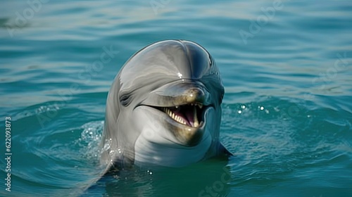 Smiling dolphin. Generative AI