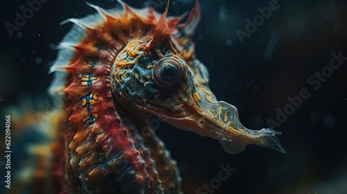 Mesmerizing seahorse. Close-up. Underwater. Generative AI © Soulmate