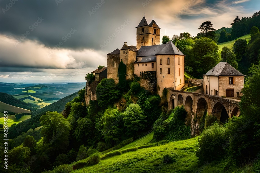 Naklejka premium castle in the mountains